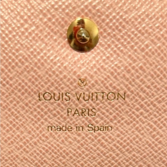 SOLD! ❌ Louis Vuitton Brown Damier Caissa Wallet With Pink Interior & Dust Bag - Picture 9 of 16